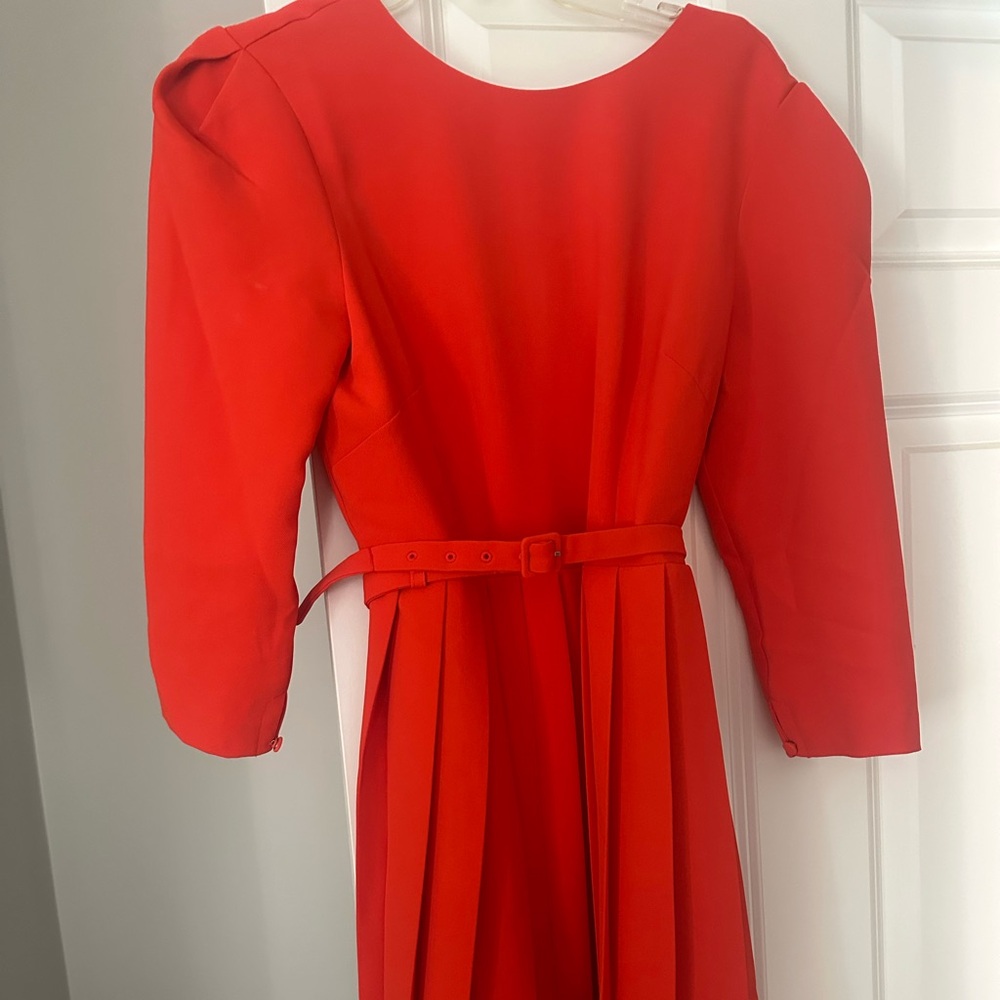 Ann Taylor Bold Red Belted Dress